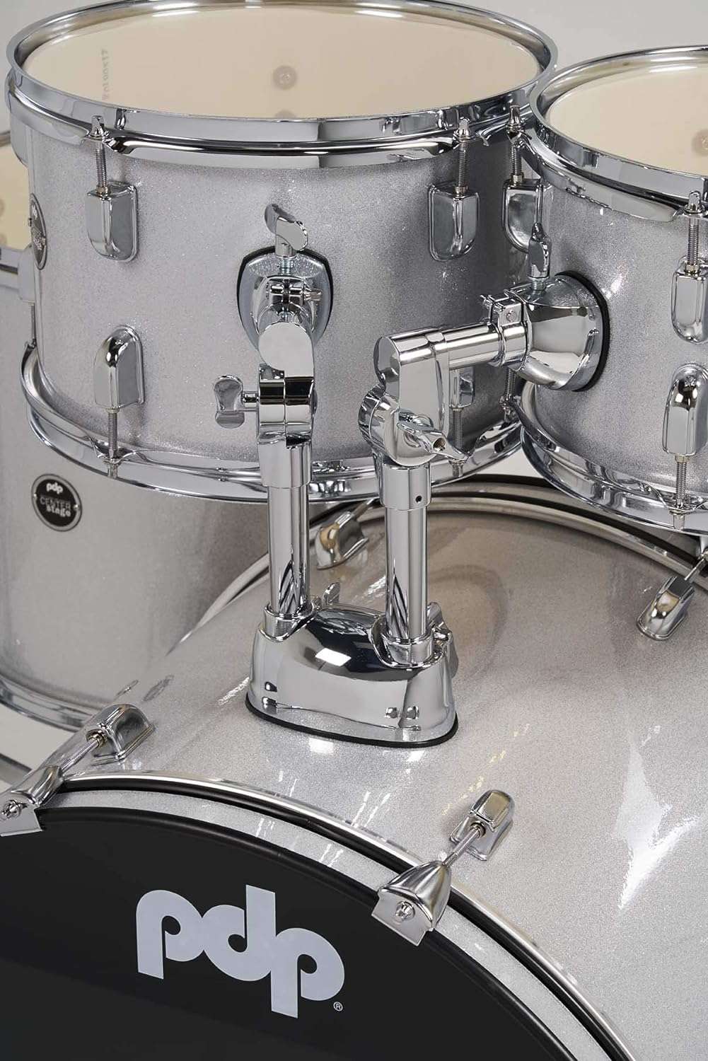 PDP Center Stage 5-piece Complete Drum Set with Cymbals – Silver Sparkle - Image 3