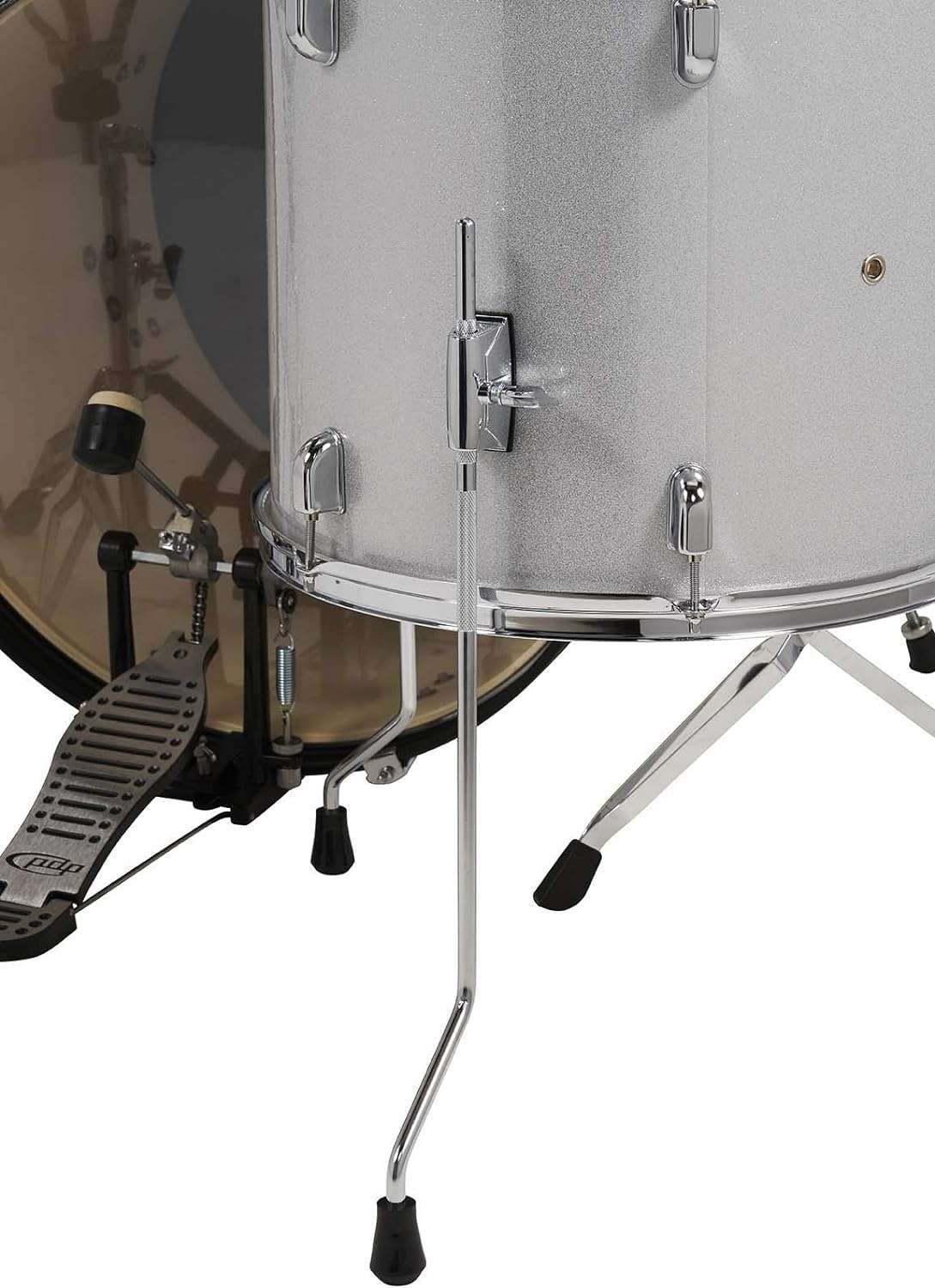 PDP Center Stage 5-piece Complete Drum Set with Cymbals – Silver Sparkle - Image 5
